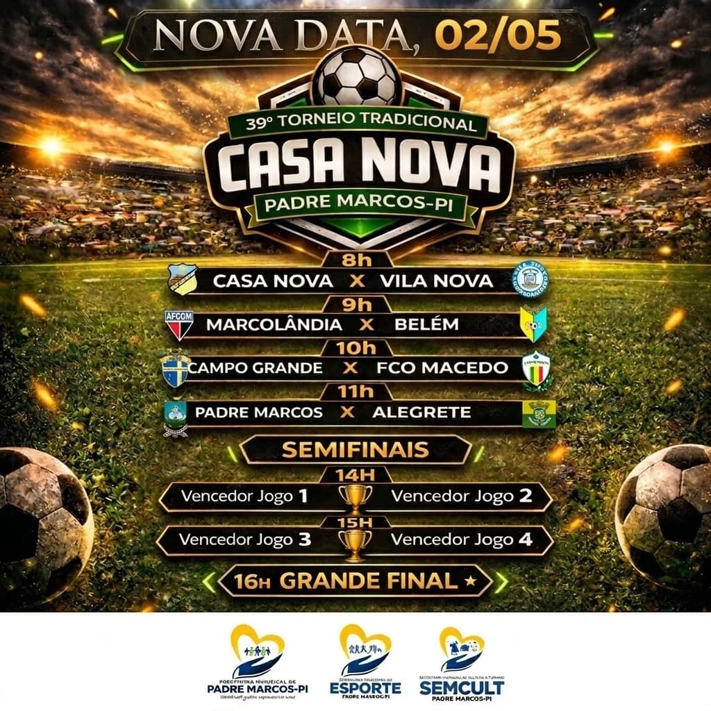 Torneio de Casa Nova é remarcado e será realizado no mês de maio em Padre Marcos